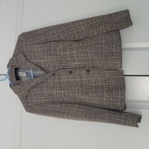 Cream, brown, blue tweed Jones NY blazer